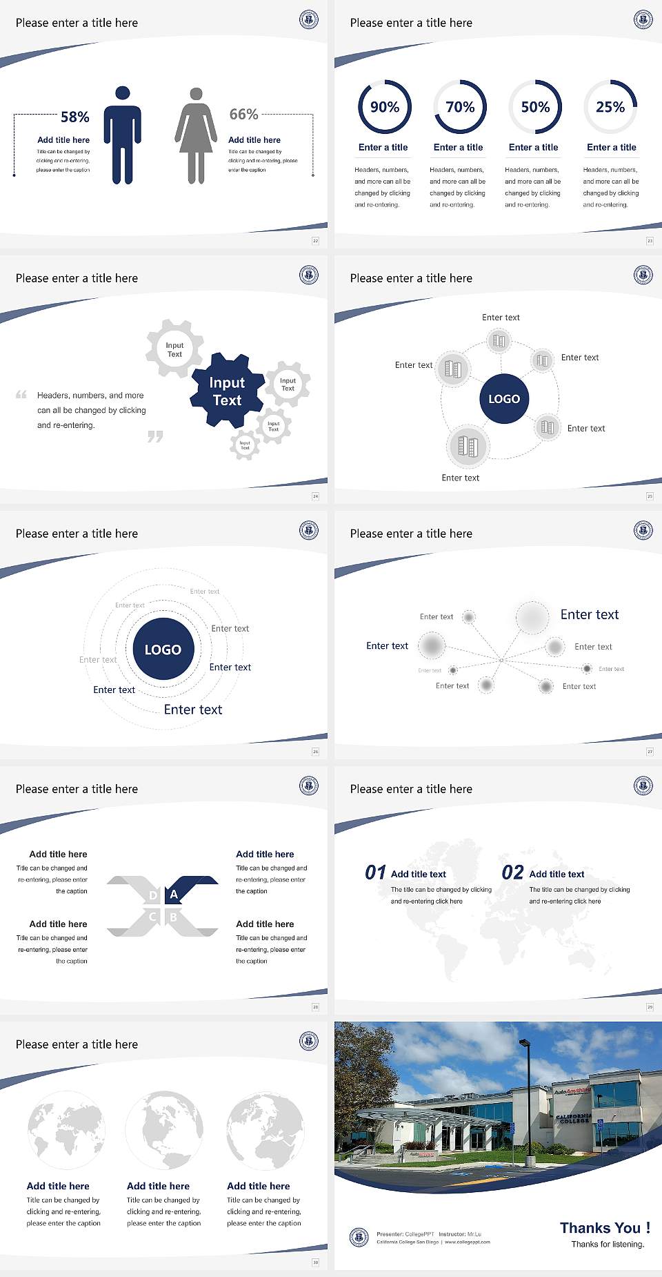 California College San Diego Course/Courseware Creation PPT Template4:3 ratio PPT effect preview image4