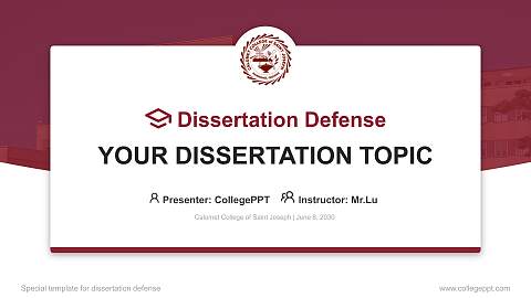 Calumet College of Saint Joseph Graduation Thesis Defense PPT Template