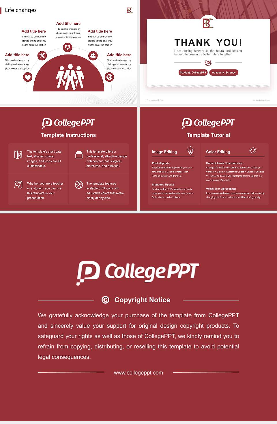 Bridgewater College National Scholarship Defense PPT Template4:3 ratio PPT effect preview image4