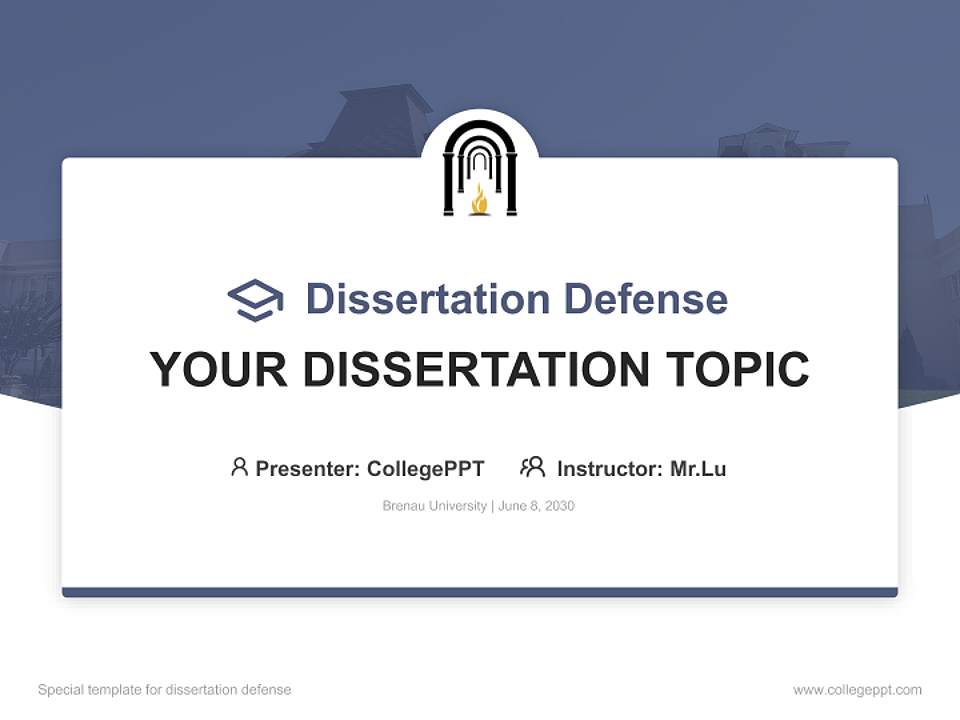 Brenau University Graduation Thesis Defense PPT Template4:3 ratio PPT effect preview image7