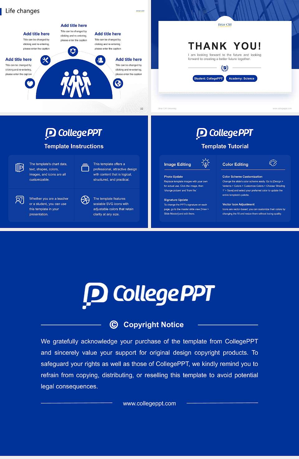 Briar Cliff University National Scholarship Defense PPT Template4:3 ratio PPT effect preview image4