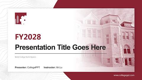 Bethel College-North Newton Academic Presentation/Research Findings Report PPT Template
