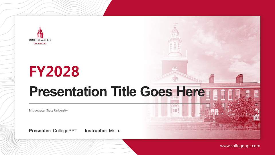 Bridgewater State University Academic Presentation/Research Findings Report PPT Template16:9 ratio PPT effect preview image