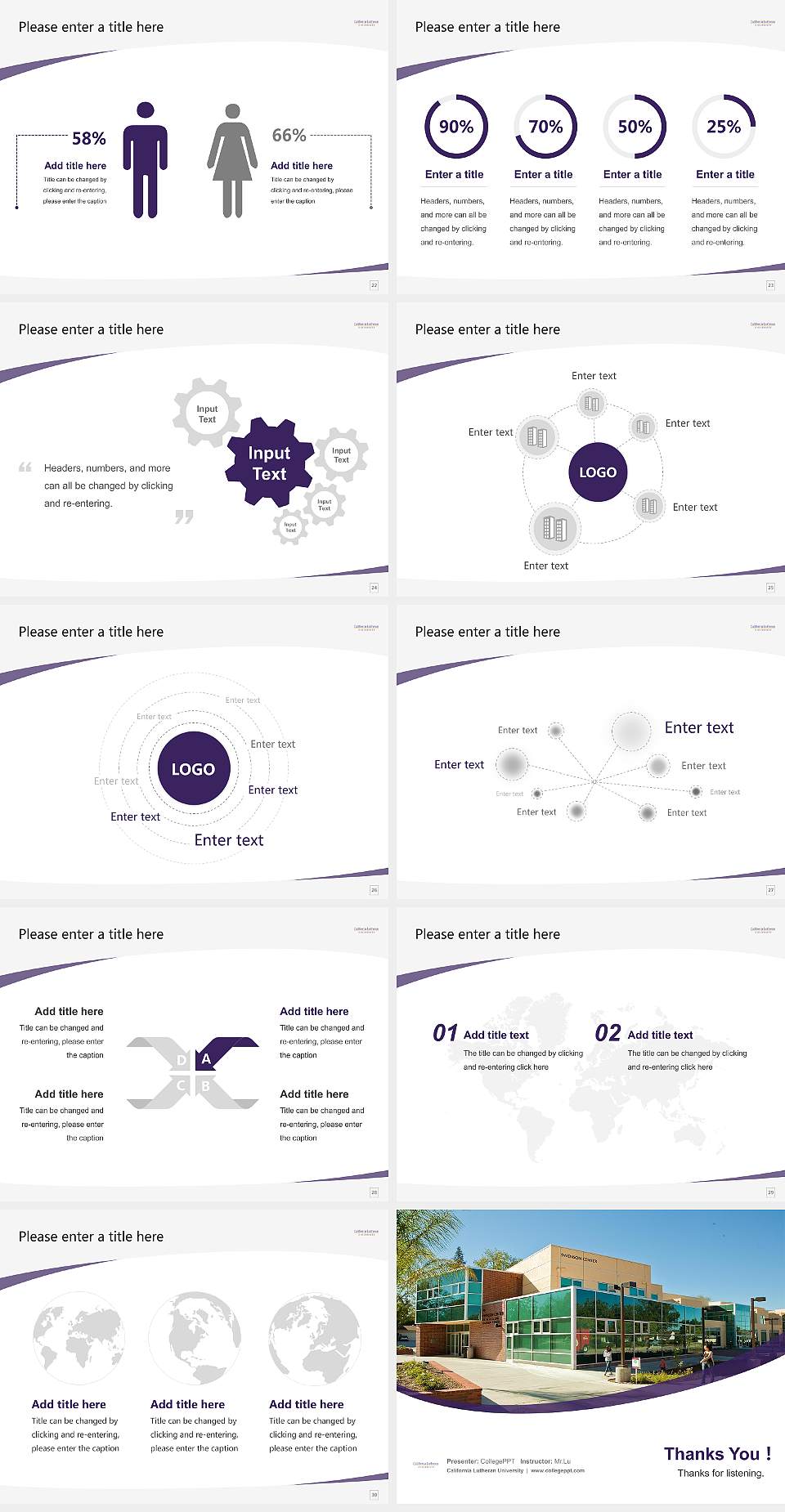 California Lutheran University Course/Courseware Creation PPT Template4:3 ratio PPT effect preview image4