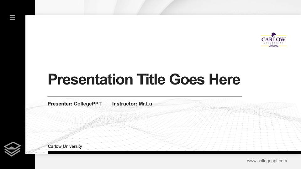 Carlow University Thesis Proposal/Graduation Defense PPT Template16:9 ratio PPT effect preview image
