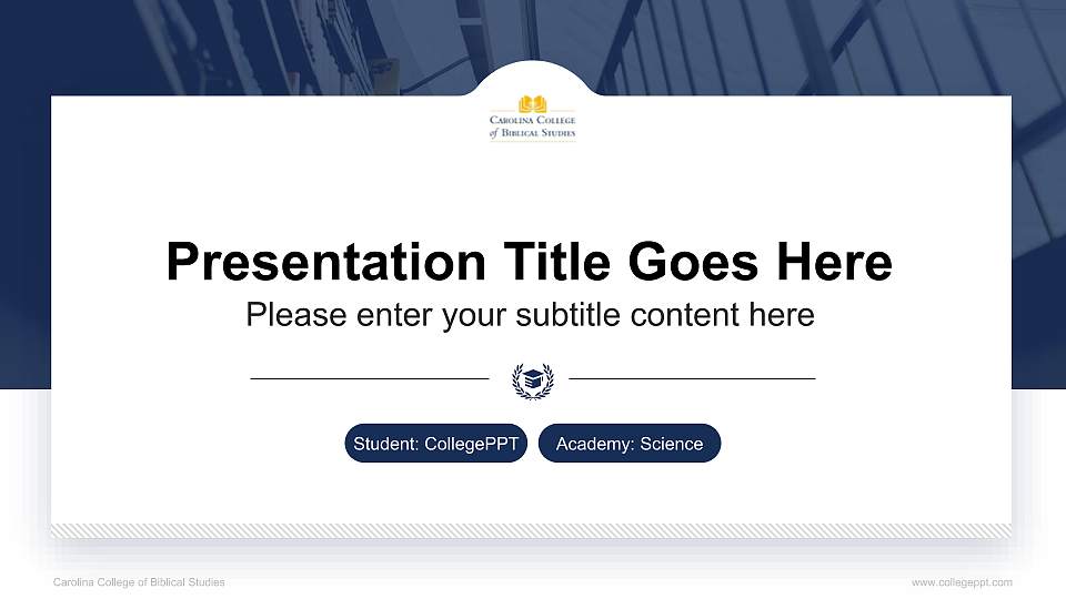 Carolina College of Biblical Studies National Scholarship Defense PPT Template16:9 ratio PPT effect preview image