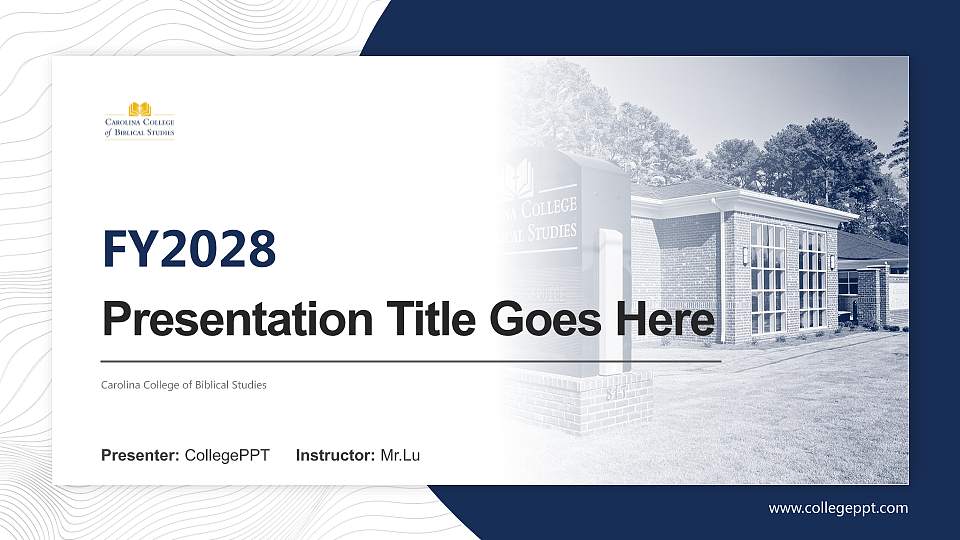 Carolina College of Biblical Studies Academic Presentation/Research Findings Report PPT Template16:9 ratio PPT effect preview image