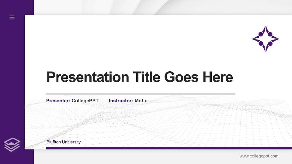 Bluffton University Thesis Proposal/Graduation Defense PPT Template16:9 ratio PPT effect preview image