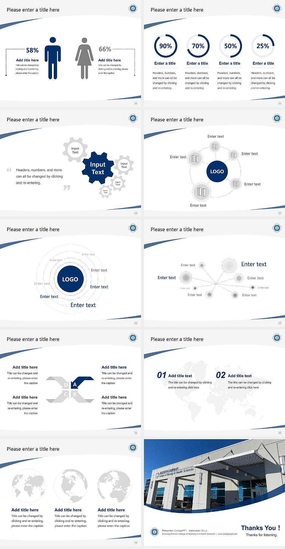 Blessing Rieman College of Nursing and Health Sciences Course/Courseware Creation PPT Template4:3 ratio PPT effect preview image4