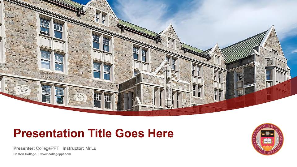 Boston College Course/Courseware Creation PPT Template16:9 ratio PPT effect preview image