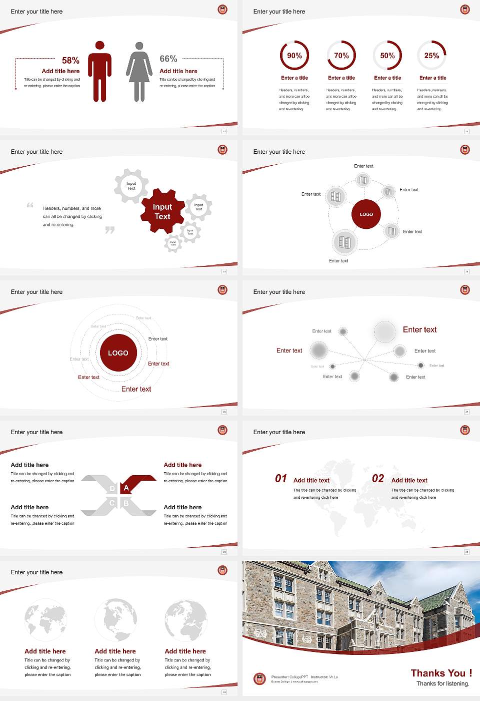 Boston College Course/Courseware Creation PPT Template16:9 ratio PPT effect preview image4