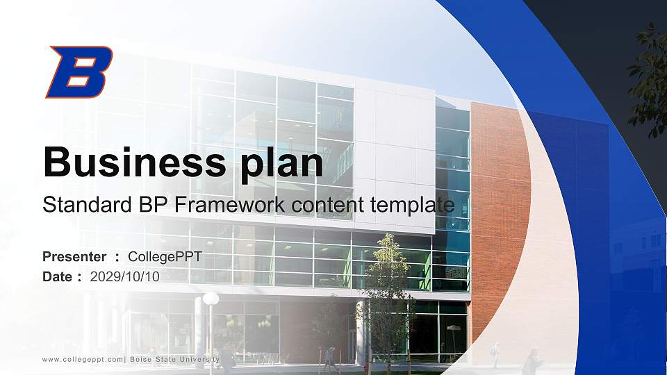 Boise State University Competition/Entrepreneurship Contest PPT Template16:9 ratio PPT effect preview image