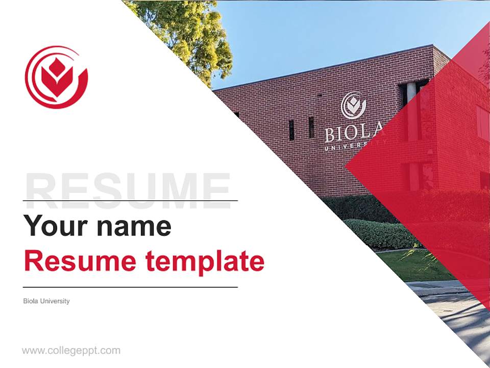 Biola University Resume PPT Template4:3 ratio PPT effect preview image5