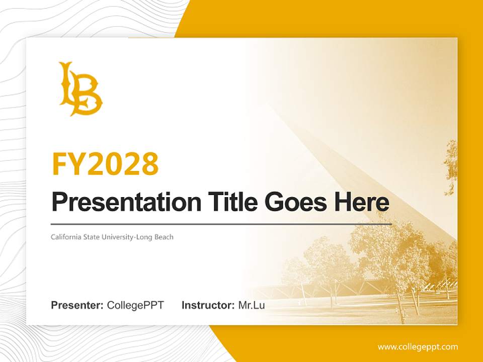 California State University-Long Beach Academic Presentation/Research Findings Report PPT Template4:3 ratio PPT effect preview image5