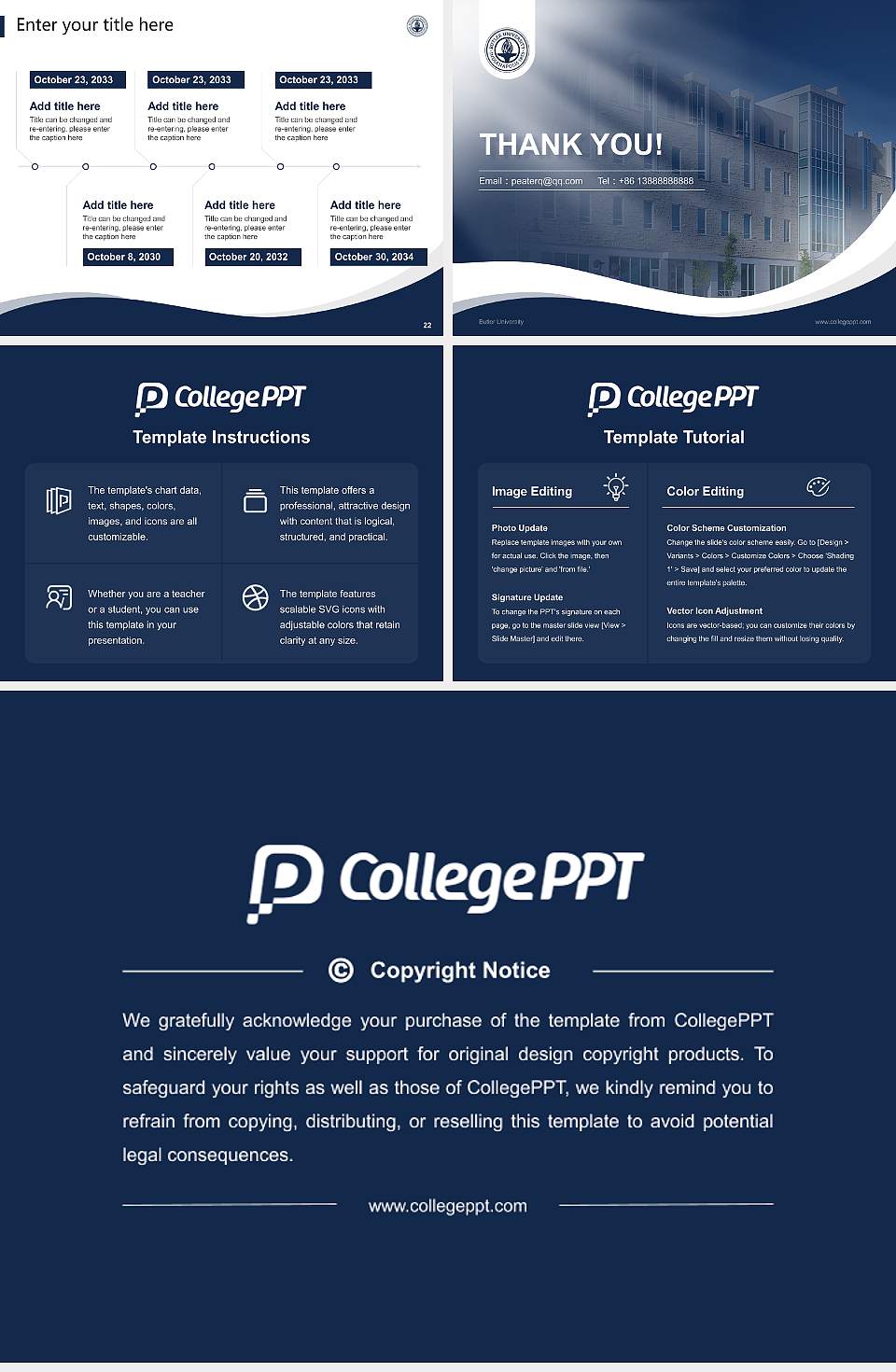Butler University Lecture Sharing and Networking Event PPT Template4:3 ratio PPT effect preview image4