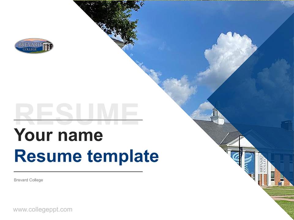 Brevard College Resume PPT Template4:3 ratio PPT effect preview image5