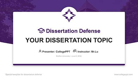 Bluffton University Graduation Thesis Defense PPT Template