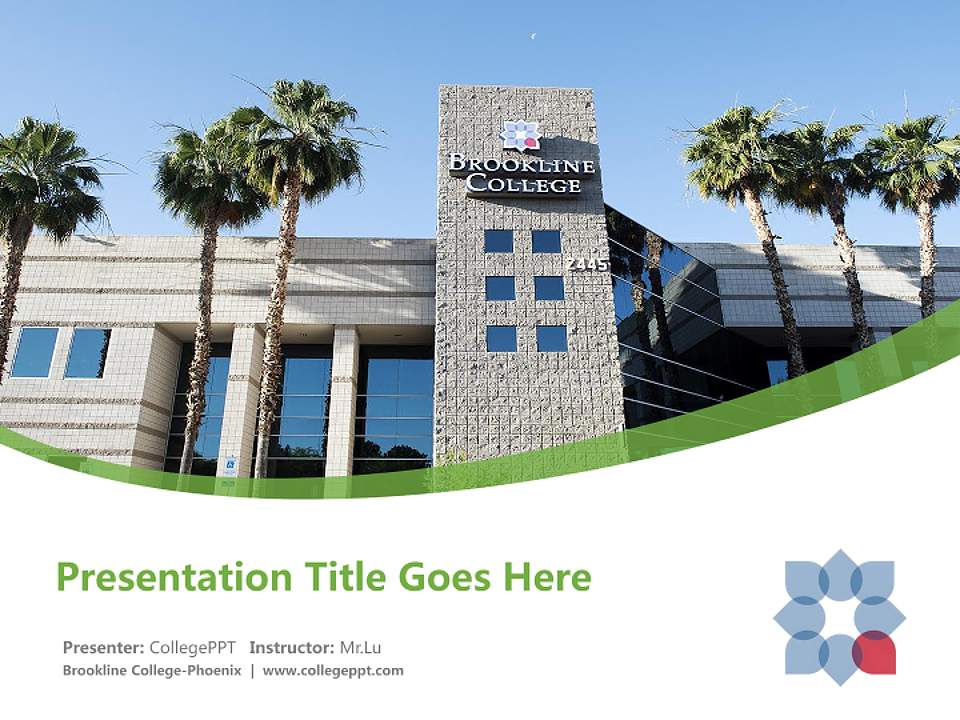 Brookline College-Phoenix Course/Courseware Creation PPT Template4:3 ratio PPT effect preview image5