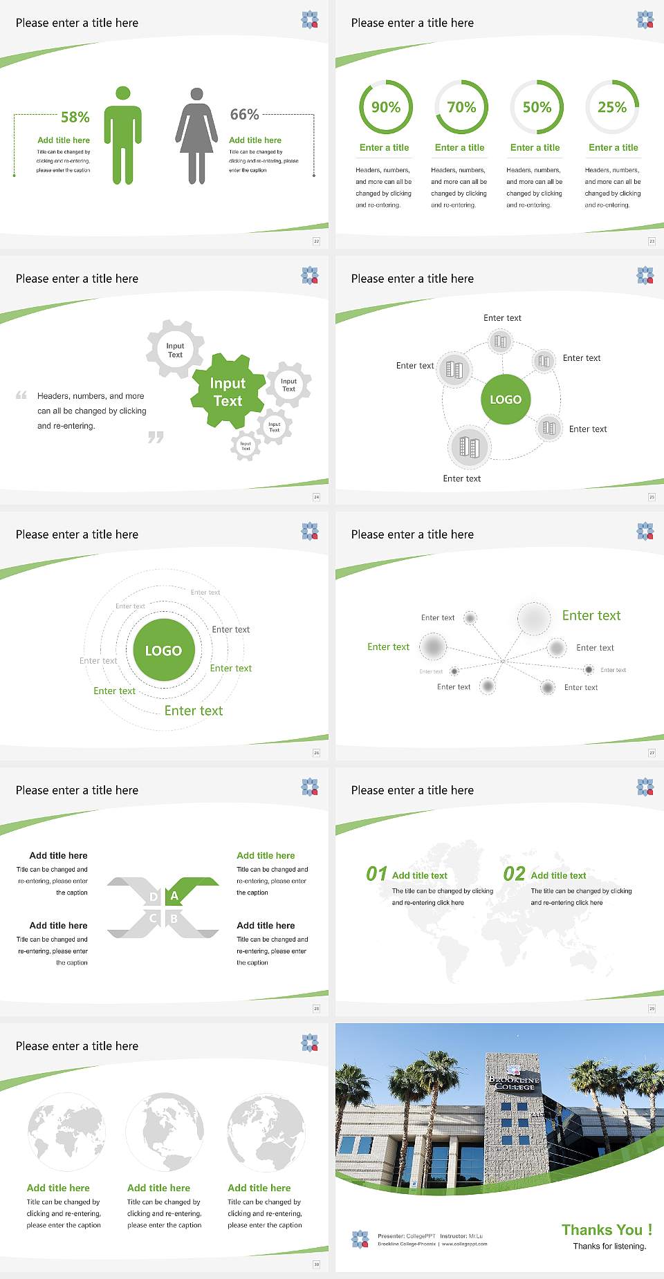 Brookline College-Phoenix Course/Courseware Creation PPT Template4:3 ratio PPT effect preview image4