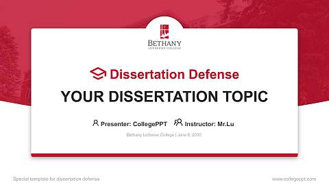 Bethany Lutheran College Graduation Thesis Defense PPT Template