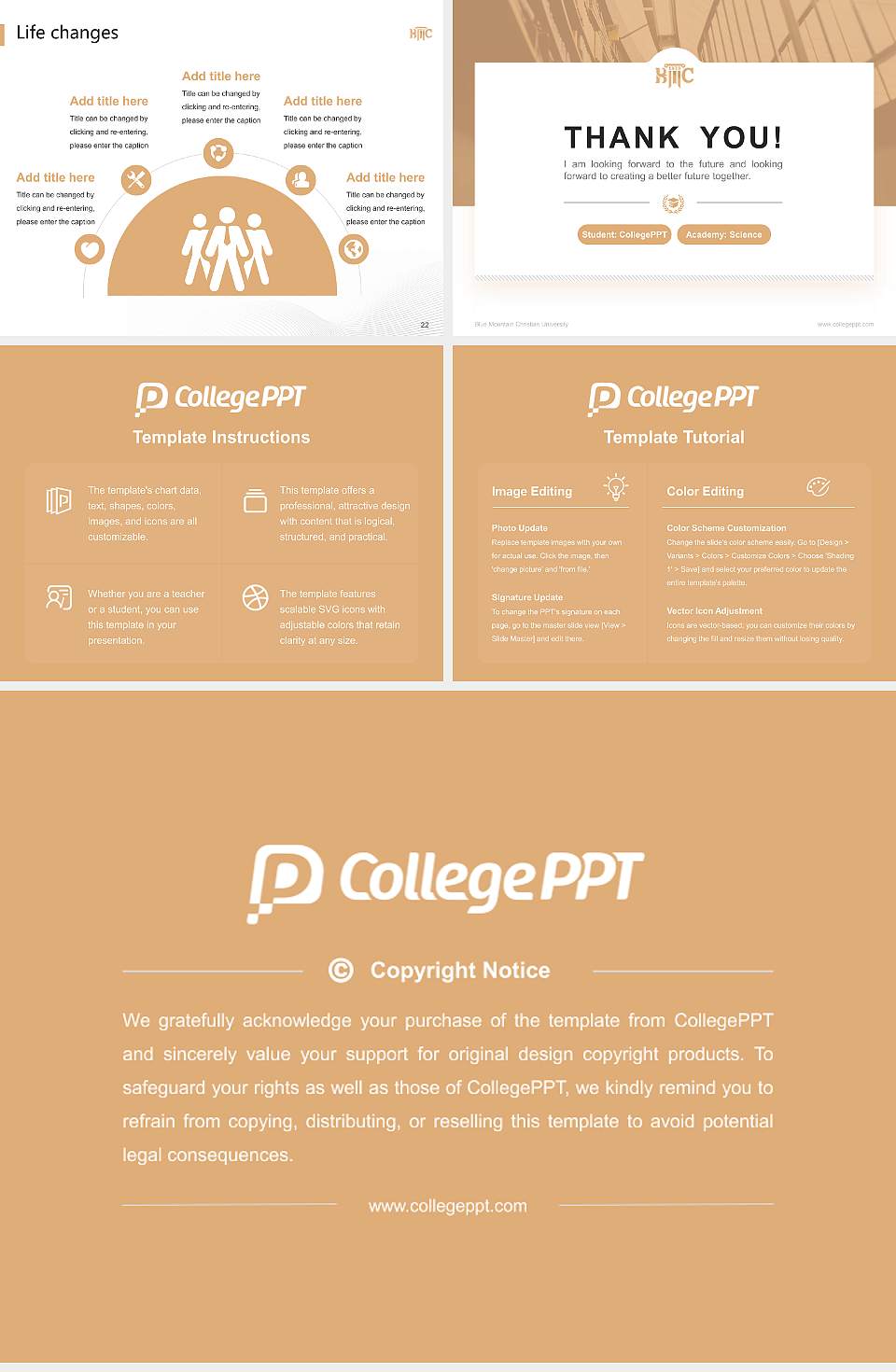 Blue Mountain Christian University National Scholarship Defense PPT Template4:3 ratio PPT effect preview image4