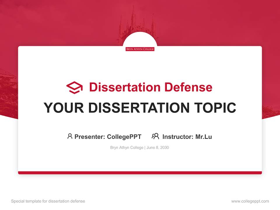 Bryn Athyn College Graduation Thesis Defense PPT Template4:3 ratio PPT effect preview image7