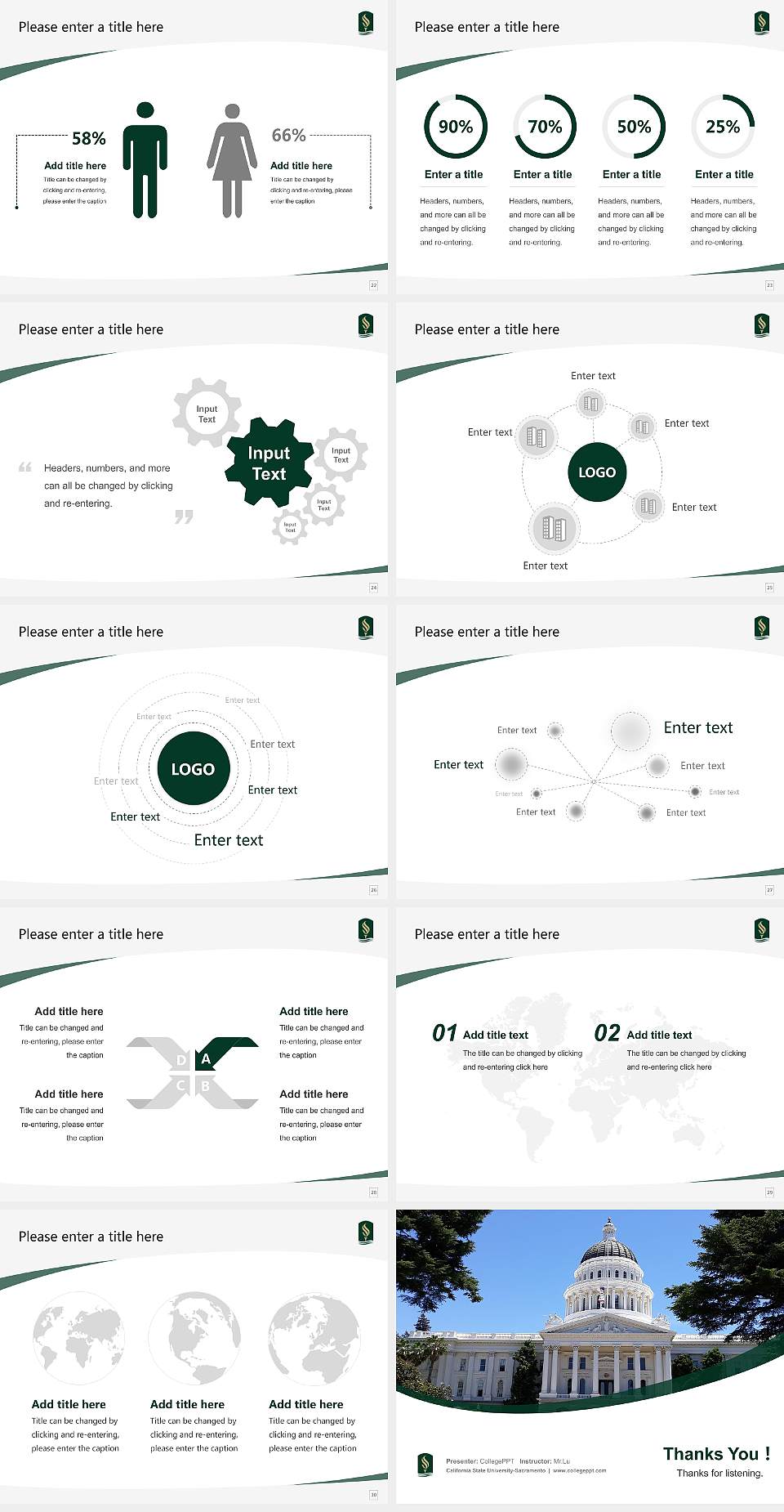 California State University-Sacramento Course/Courseware Creation PPT Template4:3 ratio PPT effect preview image4