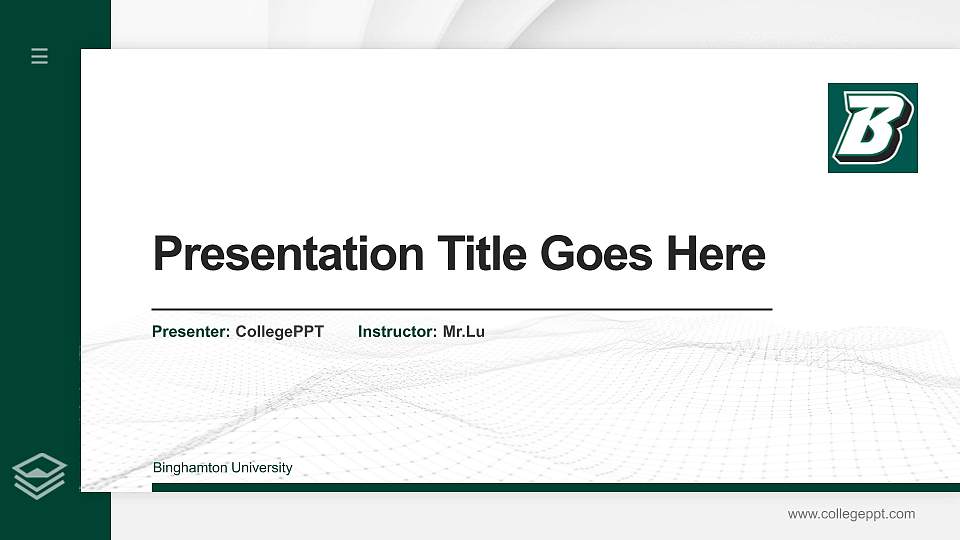 Binghamton University Thesis Proposal/Graduation Defense PPT Template16:9 ratio PPT effect preview image