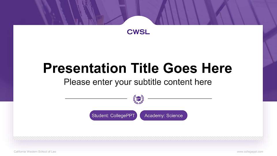 California Western School of Law National Scholarship Defense PPT Template16:9 ratio PPT effect preview image