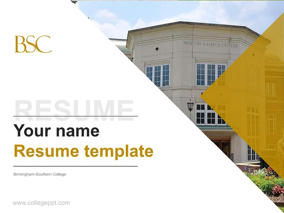 Birmingham-Southern College Resume PPT Template4:3 ratio PPT effect preview image5