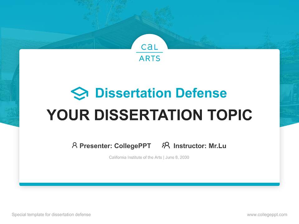 California Institute of the Arts Graduation Thesis Defense PPT Template4:3 ratio PPT effect preview image7