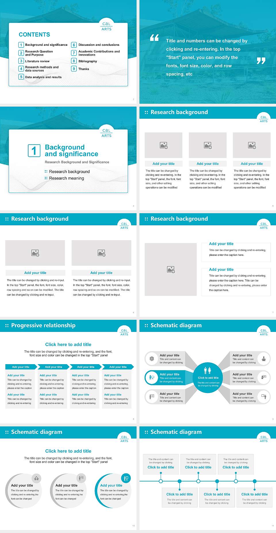 California Institute of the Arts Graduation Thesis Defense PPT Template4:3 ratio PPT effect preview image2