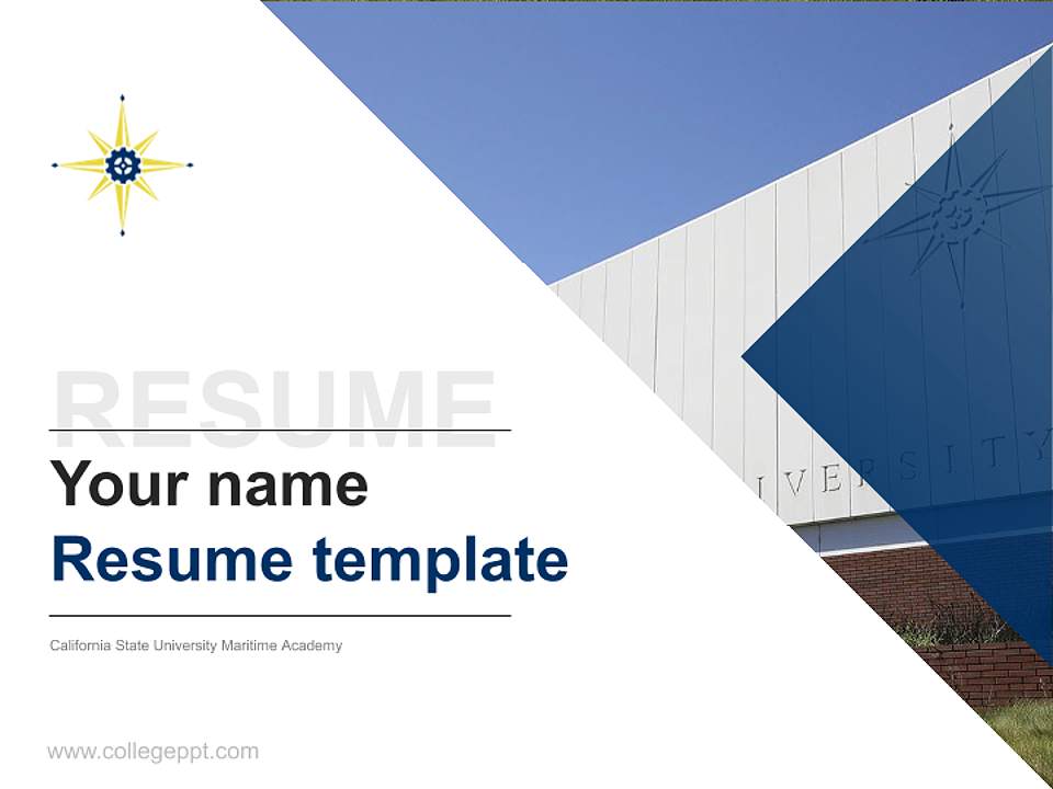 California State University Maritime Academy Resume PPT Template4:3 ratio PPT effect preview image5