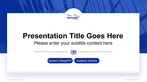 Bethany College (Kansas) National Scholarship Defense PPT Template