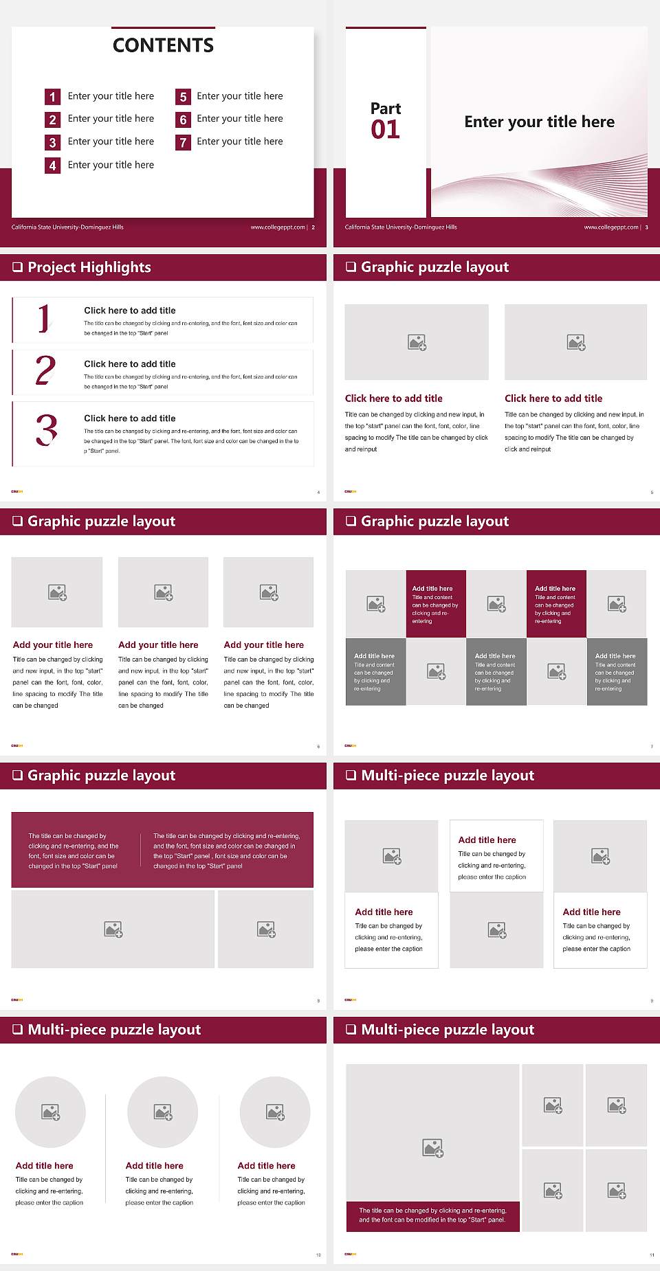 California State University-Dominguez Hills General Purpose PPT Template4:3 ratio PPT effect preview image2