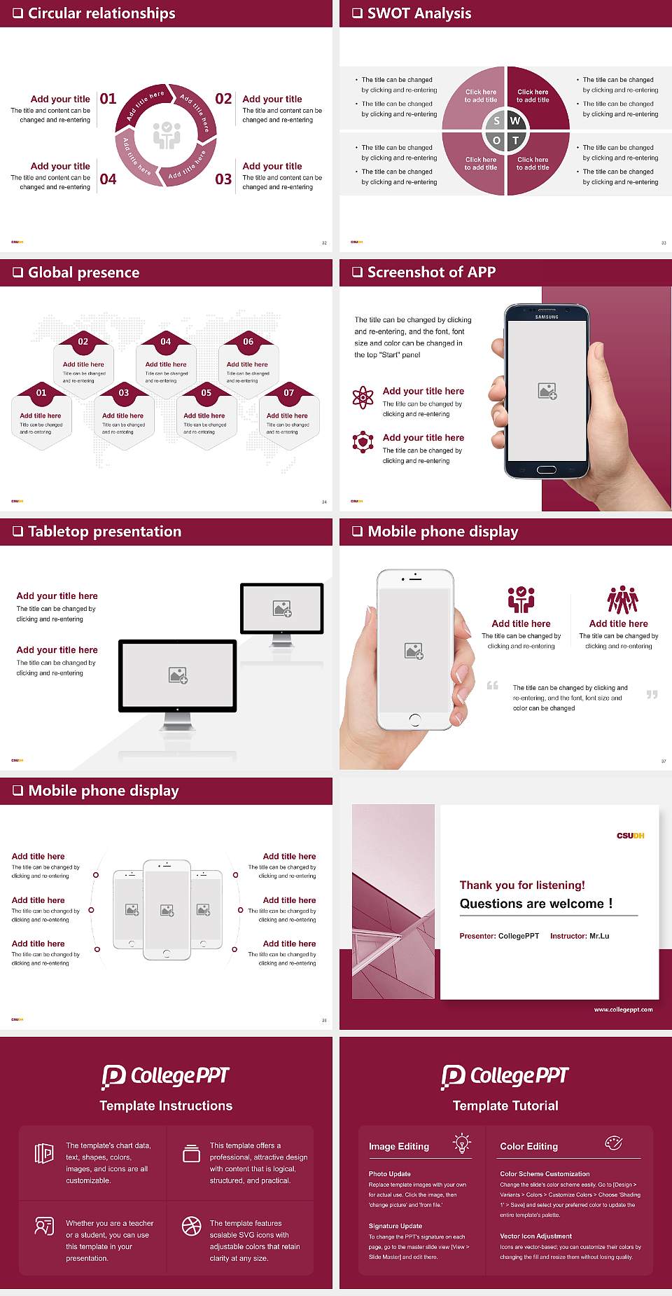 California State University-Dominguez Hills General Purpose PPT Template4:3 ratio PPT effect preview image5