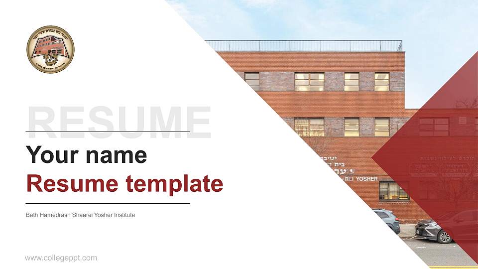 Beth Hamedrash Shaarei Yosher Institute Resume PPT Template16:9 ratio PPT effect preview image