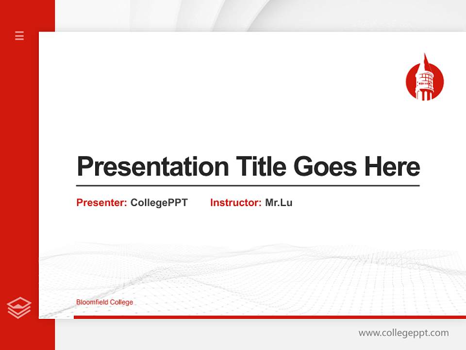 Bloomfield College Thesis Proposal/Graduation Defense PPT Template4:3 ratio PPT effect preview image5