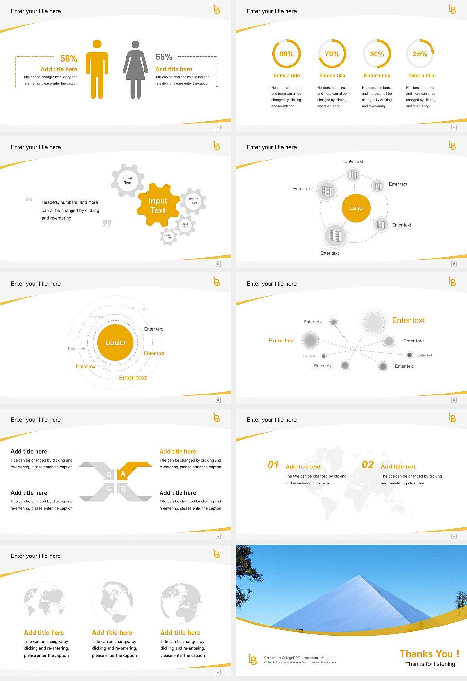 California State University-Long Beach Course/Courseware Creation PPT Template16:9 ratio PPT effect preview image4