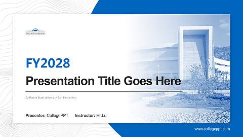 California State University-San Bernardino Academic Presentation/Research Findings Report PPT Template