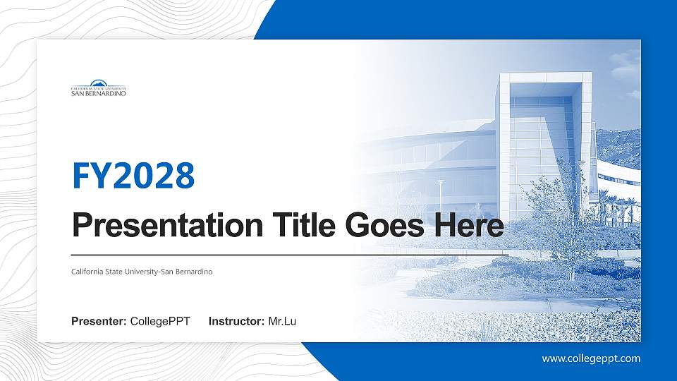 California State University-San Bernardino Academic Presentation/Research Findings Report PPT Template16:9 ratio PPT effect preview image
