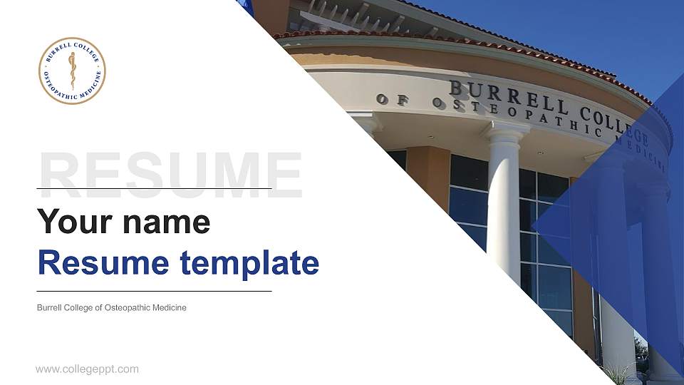 Burrell College of Osteopathic Medicine Resume PPT Template16:9 ratio PPT effect preview image