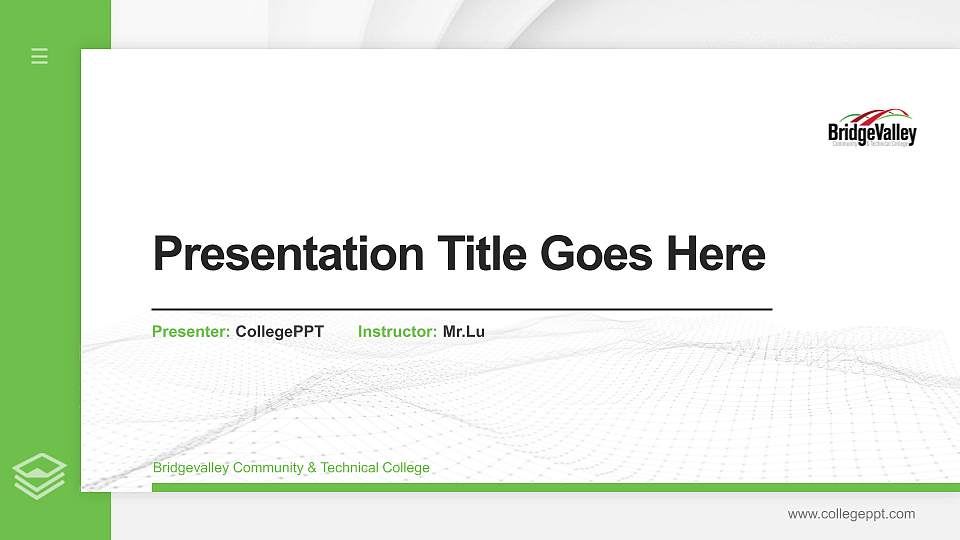 Bridgevalley Community & Technical College Thesis Proposal/Graduation Defense PPT Template16:9 ratio PPT effect preview image