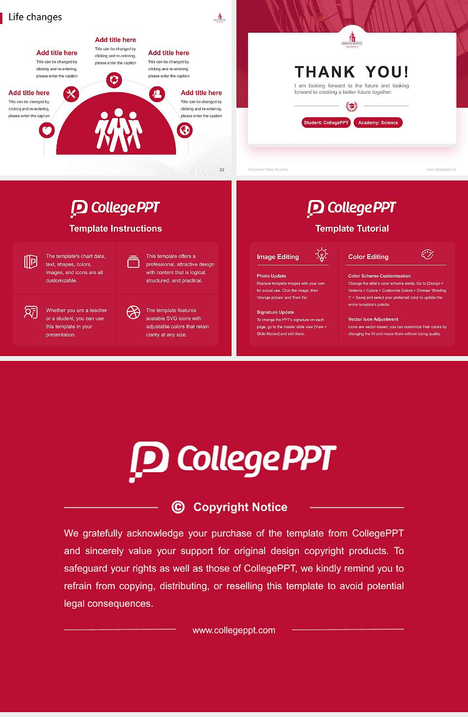 Bridgewater State University National Scholarship Defense PPT Template4:3 ratio PPT effect preview image4