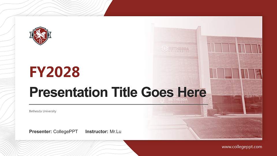 Bethesda University Academic Presentation/Research Findings Report PPT Template16:9 ratio PPT effect preview image