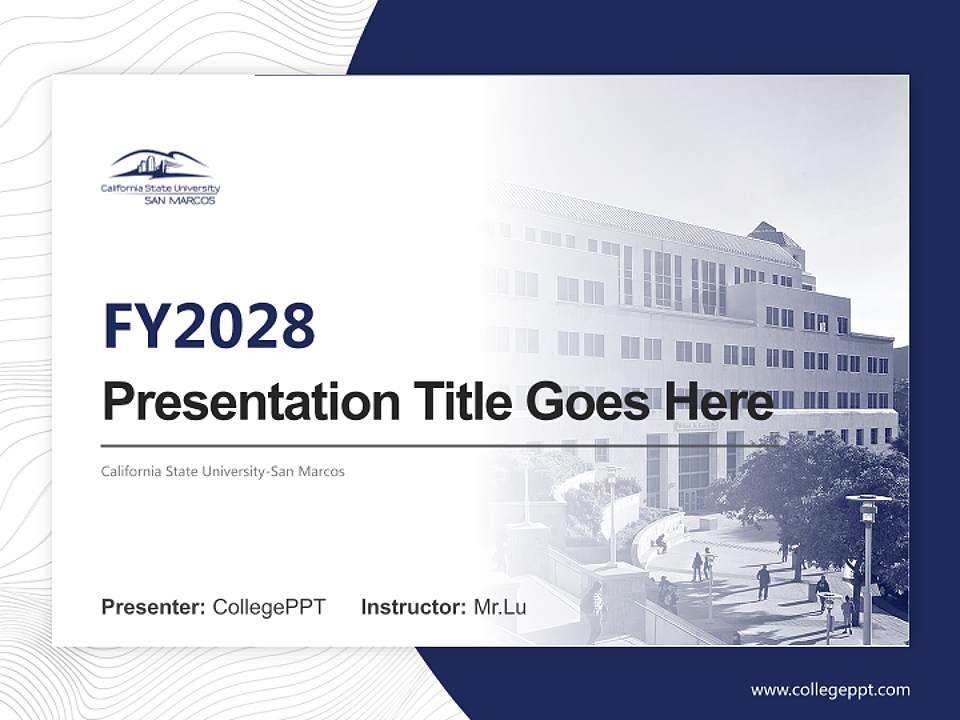 California State University-San Marcos Academic Presentation/Research Findings Report PPT Template4:3 ratio PPT effect preview image5