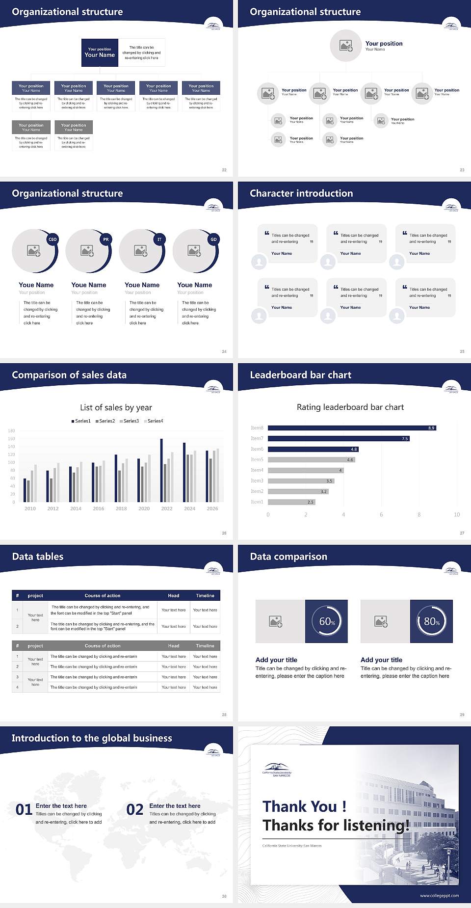 California State University-San Marcos Academic Presentation/Research Findings Report PPT Template4:3 ratio PPT effect preview image4