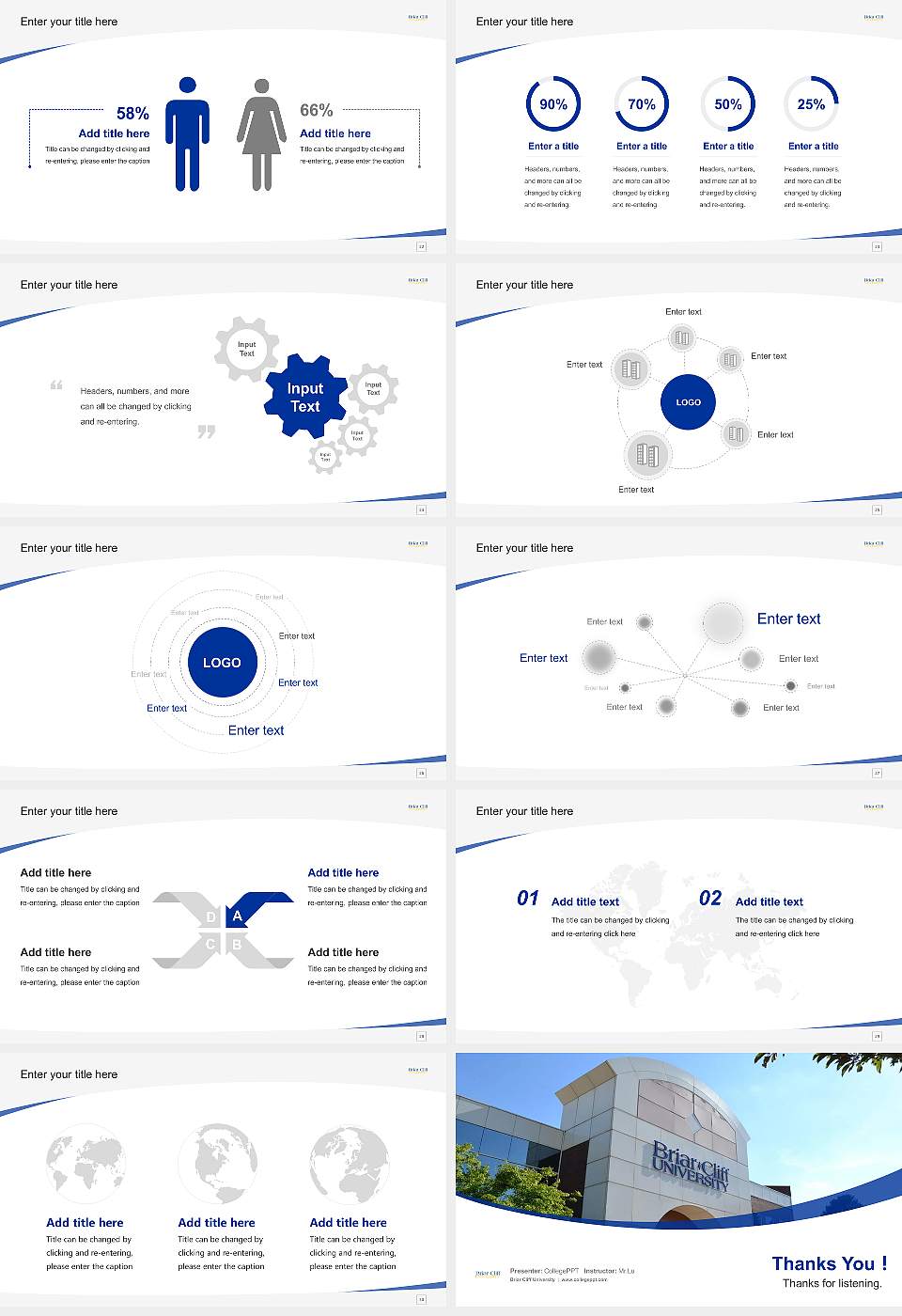Briar Cliff University Course/Courseware Creation PPT Template16:9 ratio PPT effect preview image4