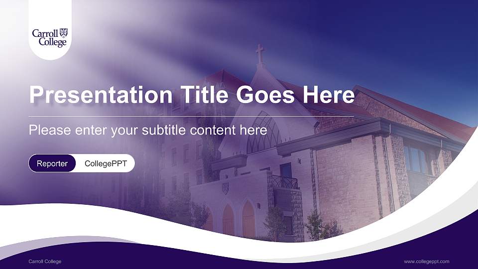 Carroll College Lecture Sharing and Networking Event PPT Template16:9 ratio PPT effect preview image