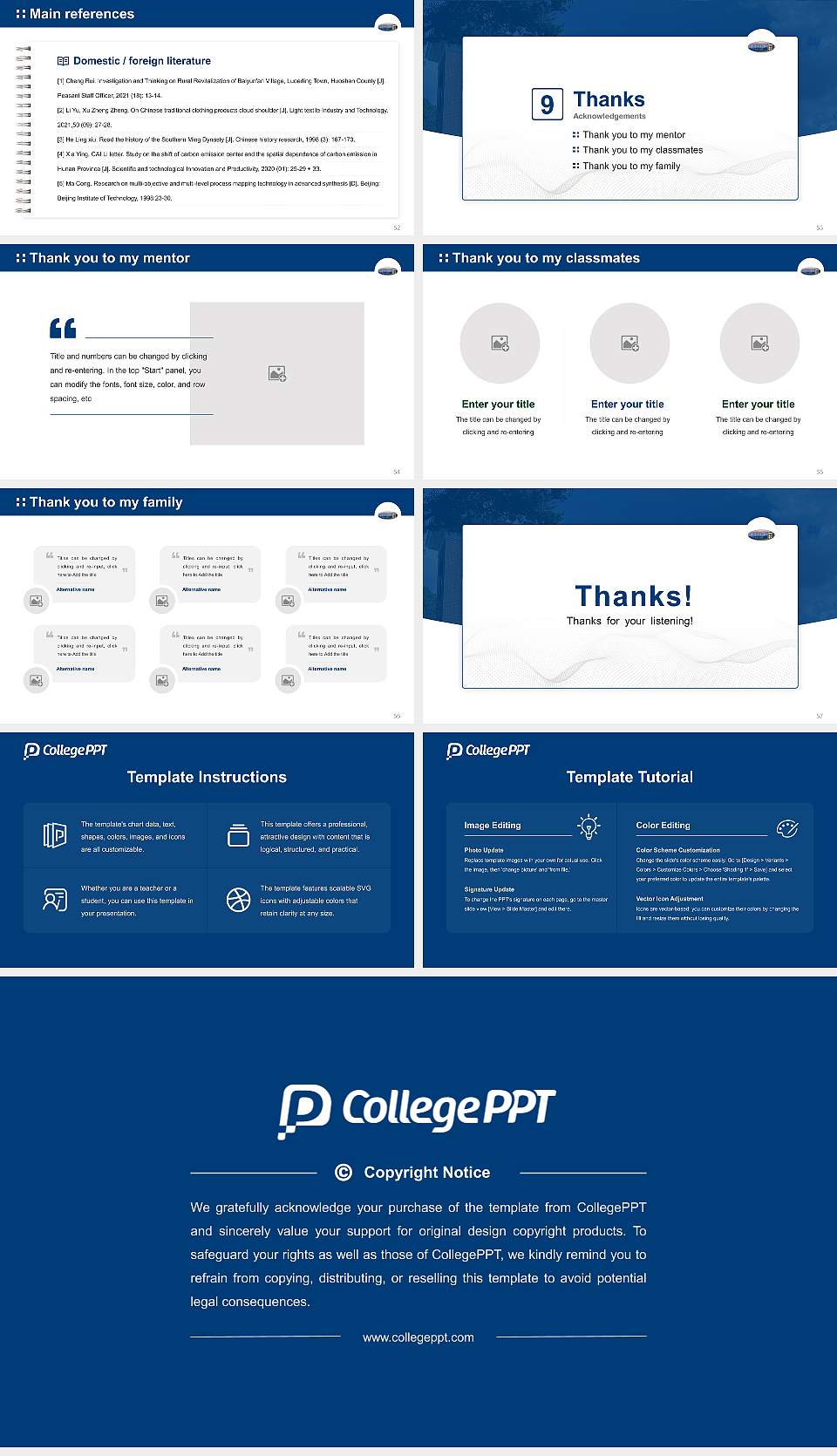 Brevard College Graduation Thesis Defense PPT Template16:9 ratio PPT effect preview image7